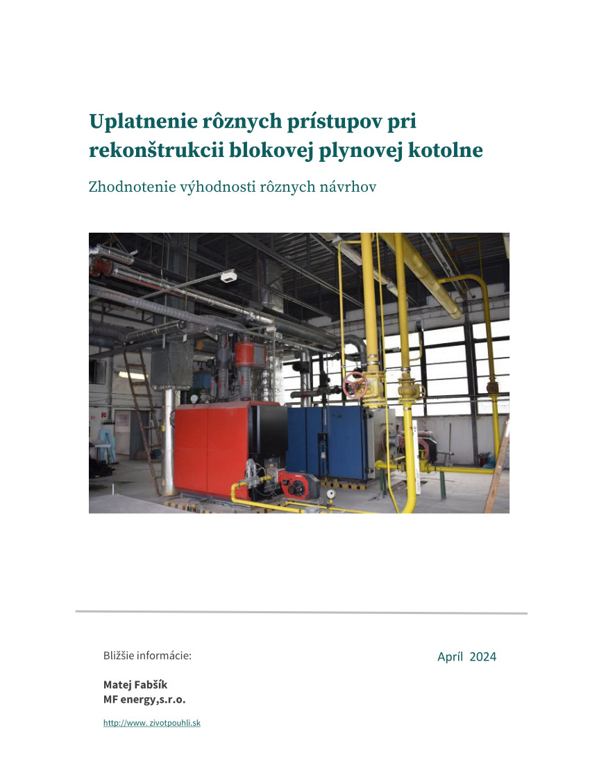 Studia rekonstrukcia plynovej kotolne